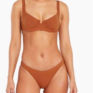 Vitamin A Demi Bikini Top & Midori bottom in Chai Size XS